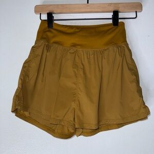 MADEWELL MWL Windbreaker Shorts‎ Athletic Pull On Zip Pocket Orange Brown XXS